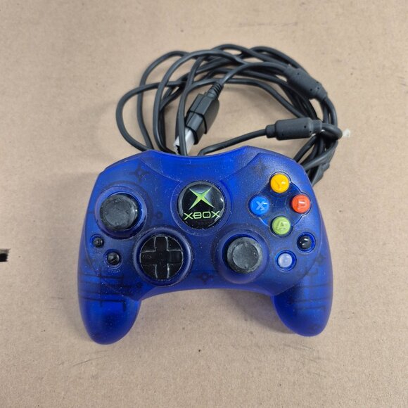 *SOLD* Original Xbox Controller Wired Translucent Blue OEM W Breakaway Cable - Picture 6 of 6